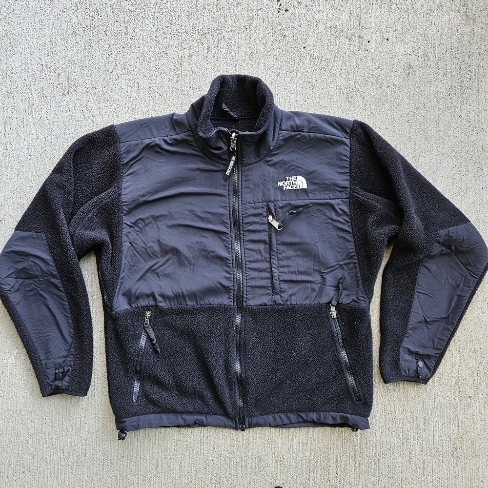 VTG The North Face Black Denali Polartec Fleece Hiking Jacket Coat Womens Small